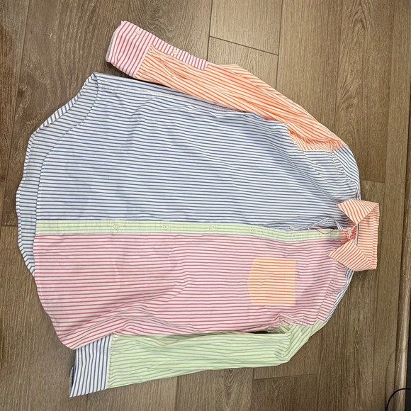 Solid & Striped Multi-Stripe Oxford Tunic NWT Small Colorblock Button-Up Shirt - Picture 4 of 12